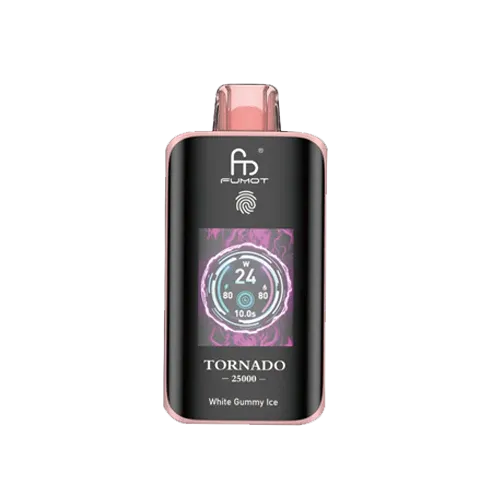 RandMTornado25000Puffs white gummy Ice