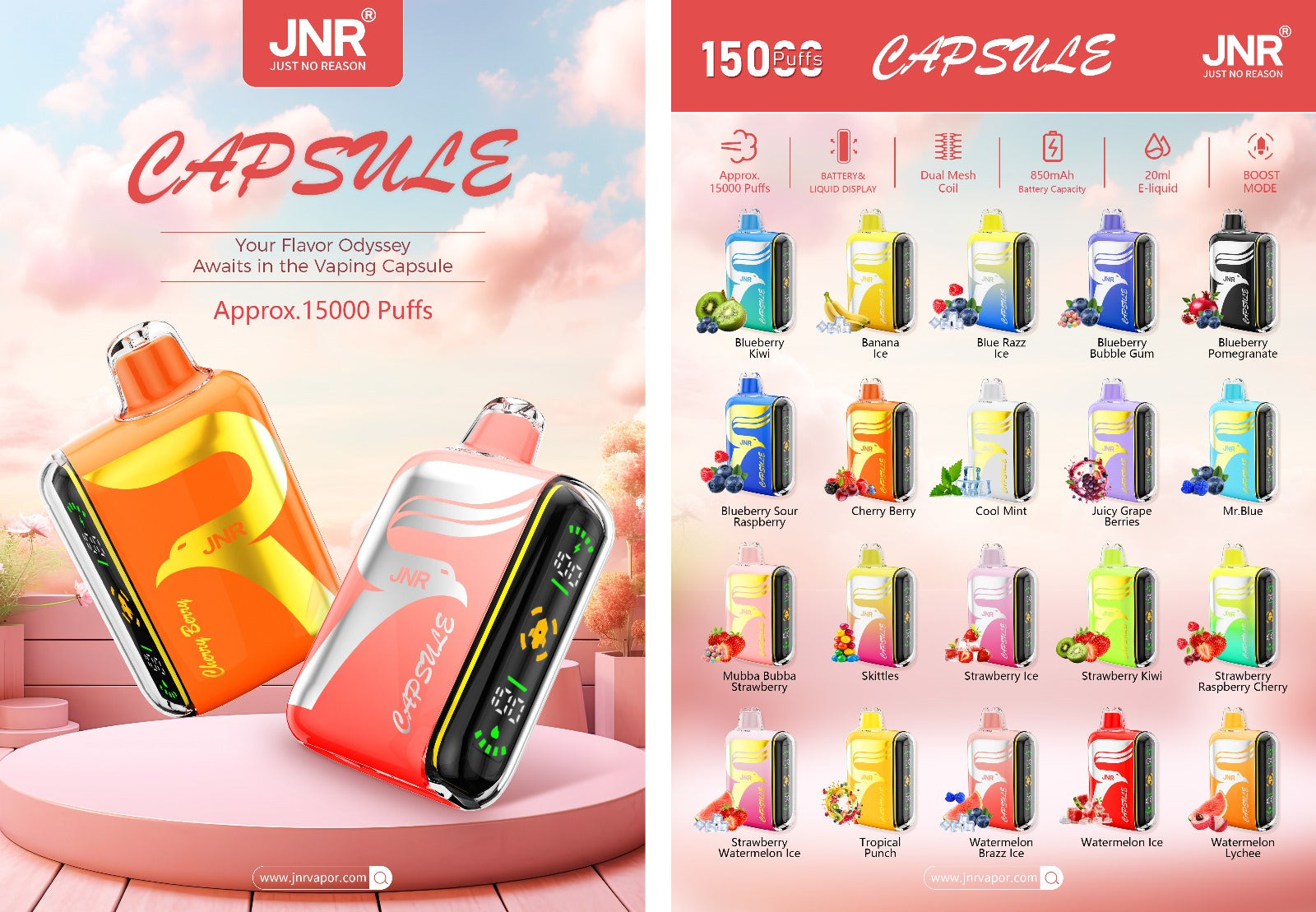 JNR Digital Box 15000 Puffs Engangs Vape (æske med 10 stk)