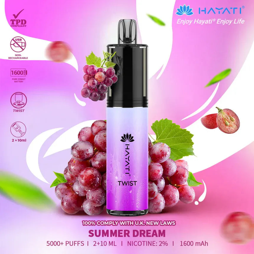 summer dream Hayati Twist 5000 Puffs Disposable Vape Pod Kit (Box of 10)
