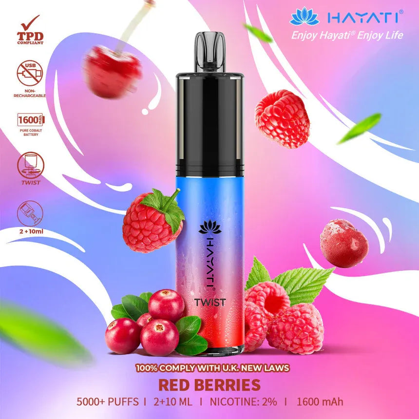 red berries Hayati Twist 5000 Puffs Disposable Vape Pod Kit (Box of 10)