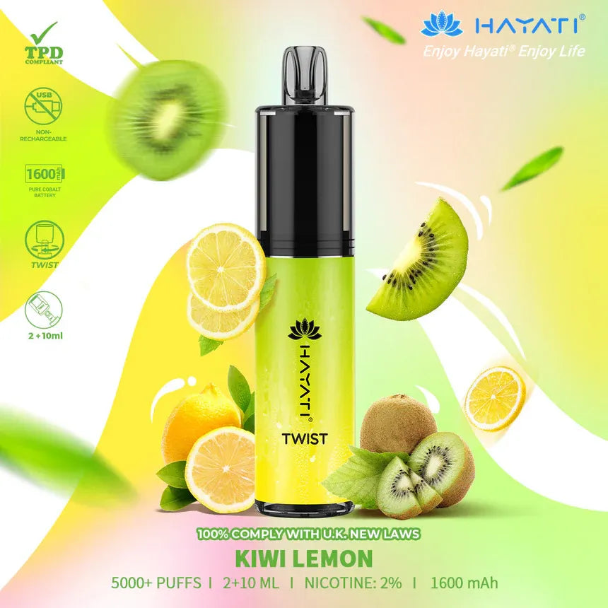 kiwi lemon Hayati Twist 5000 Puffs Disposable Vape Pod Kit (Box of 10)